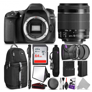 Camera with EF-S 18-55mm f/3.5-5.6 is STM Lens w/Complete Photo and Travel Bundle