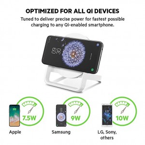  Boost Up Wireless Charging Stand 10W, Wireless Charger for Apple, Samsung, LG and Sony, White