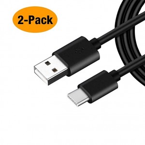 USB Type C Cable, 2 Pack USB C Cable, 3.3 FT USB C to USB A Charger Compatible Samsung Galaxy S9 S8 Note 8, LG V20 G5, Google Pixel, Moto Z, MacBook and More - Black